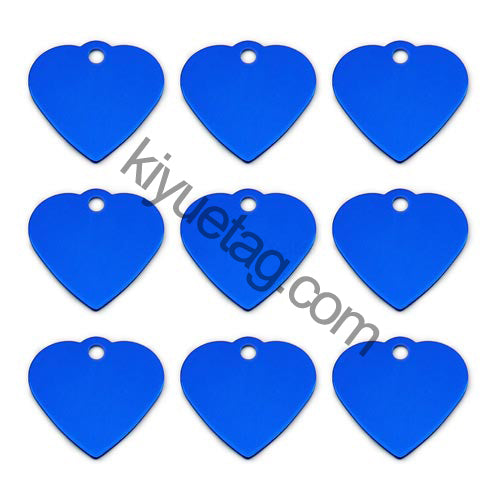 100Pcs/Set New Heart Dog ID Tags Aluminum Pendant