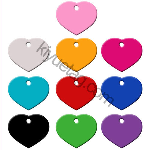 100Pcs/Set Heart Dog ID Tags Aluminum Pendant