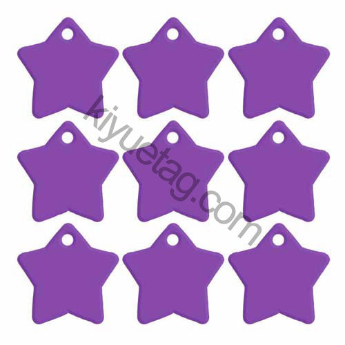 100Pcs/Set Star Dog ID Tags Aluminum Pendant