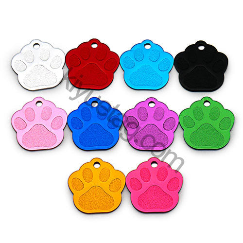100Pcs/Set PAW Dog ID Tags Aluminum Pendant