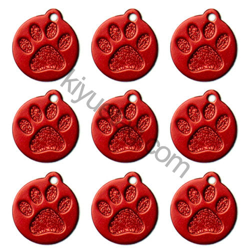 100Pcs/Set Round PAW Dog ID Tags Aluminum Pendant