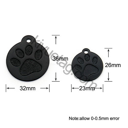 100Pcs/Set Round PAW Dog ID Tags Aluminum Pendant