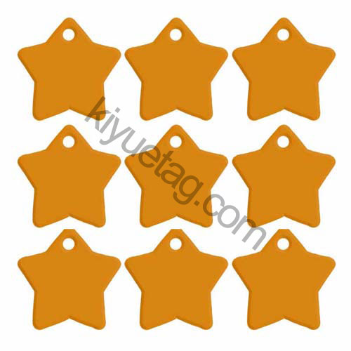 100Pcs/Set Star Dog ID Tags Aluminum Pendant