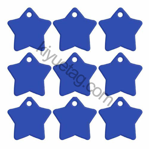 100Pcs/Set Star Dog ID Tags Aluminum Pendant