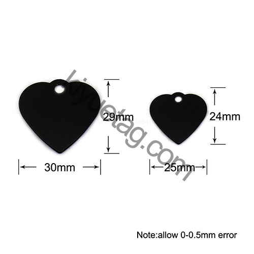 100Pcs/Set New Heart Dog ID Tags Aluminum Pendant