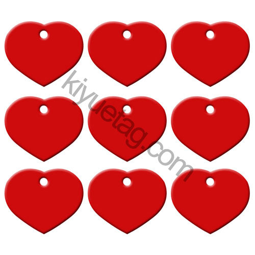 100Pcs/Set Heart Dog ID Tags Aluminum Pendant