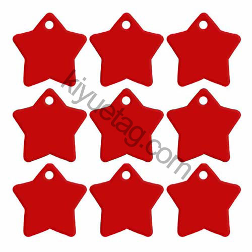 100Pcs/Set Star Dog ID Tags Aluminum Pendant