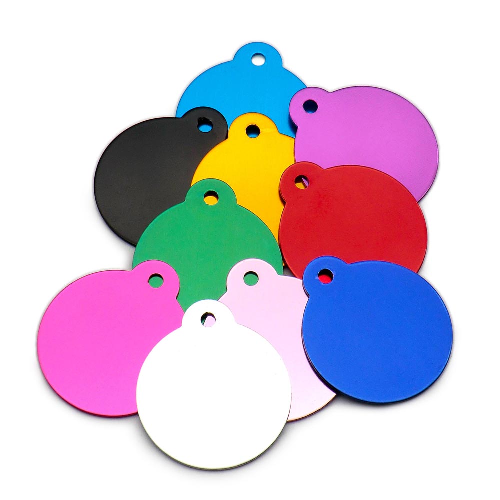 100Pcs/Set Round Dog ID Tags Aluminum Pendant