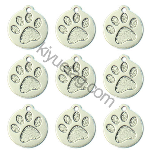 100Pcs/Set Round PAW Dog ID Tags Aluminum Pendant