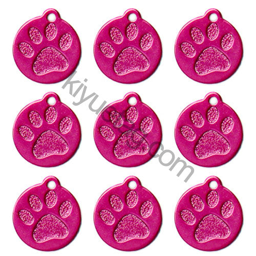 100Pcs/Set Round PAW Dog ID Tags Aluminum Pendant
