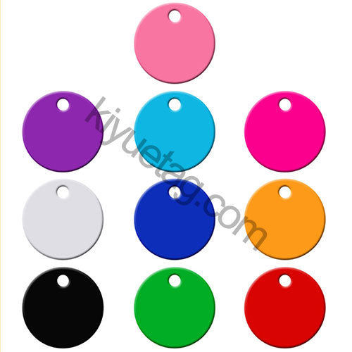 Wholesale 100 Pcs Aluminum Nameplate Tag Round Dog ID Tags Keychains Logo Personalized Pendant
