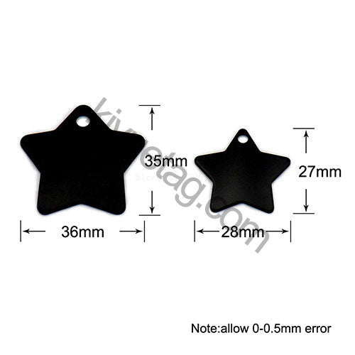100Pcs/Set Star Dog ID Tags Aluminum Pendant