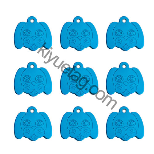 100Pcs/Set Dog Head Dog ID Tags Aluminum Pendant