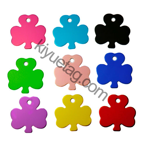 100Pcs/Set Clover Dog ID Tags Aluminum Pendant
