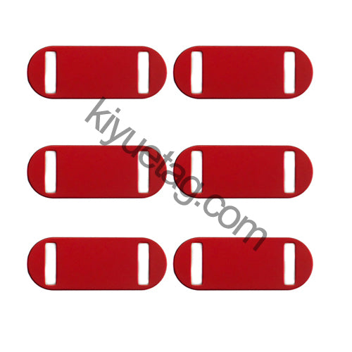 100Pcs/Set Oval Square Holes Dog ID Tags Aluminum Pendant