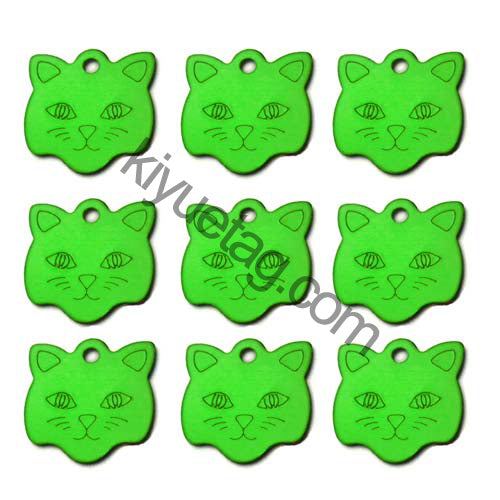 100Pcs/Set Cat Face Dog ID Tags Aluminum Pendant