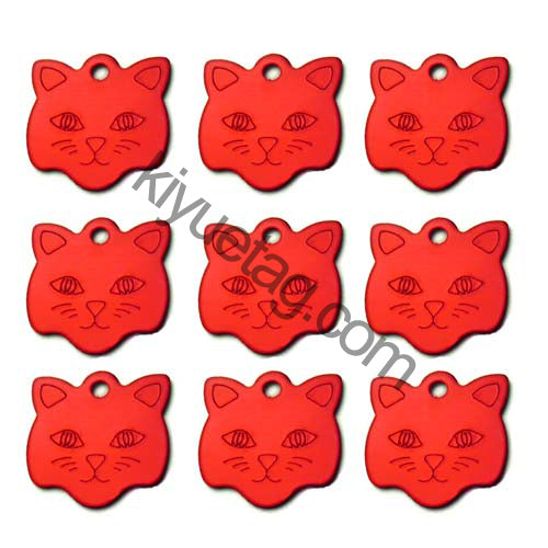 100Pcs/Set Cat Face Dog ID Tags Aluminum Pendant