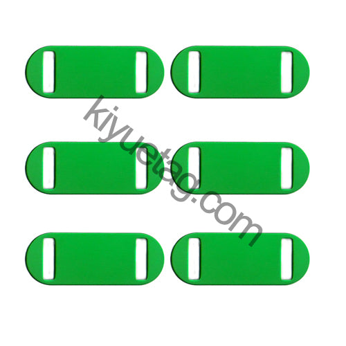 100Pcs/Set Oval Square Holes Dog ID Tags Aluminum Pendant