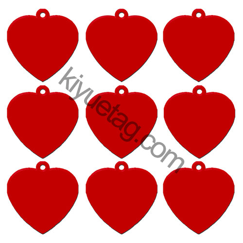 100Pcs/Set Heart Shape Dog ID Tags Aluminum Pendant
