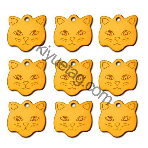 100Pcs/Set Cat Face Dog ID Tags Aluminum Pendant