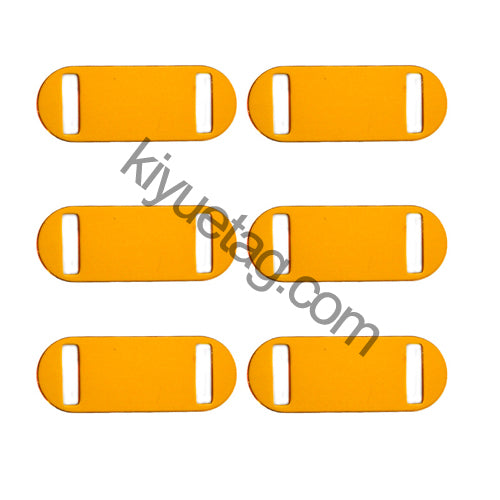100Pcs/Set Oval Square Holes Dog ID Tags Aluminum Pendant