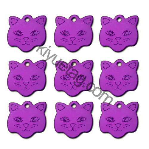 100Pcs/Set Cat Face Dog ID Tags Aluminum Pendant