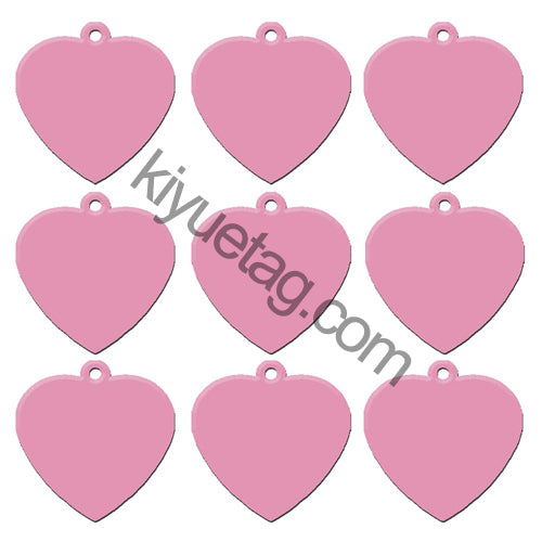 100Pcs/Set Heart Shape Dog ID Tags Aluminum Pendant