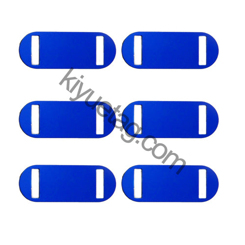 100Pcs/Set Oval Square Holes Dog ID Tags Aluminum Pendant