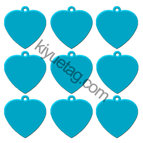 100Pcs/Set Heart Shape Dog ID Tags Aluminum Pendant