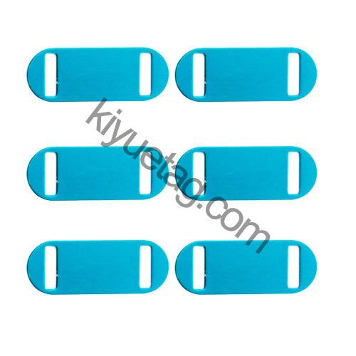 100Pcs/Set Oval Square Holes Dog ID Tags Aluminum Pendant