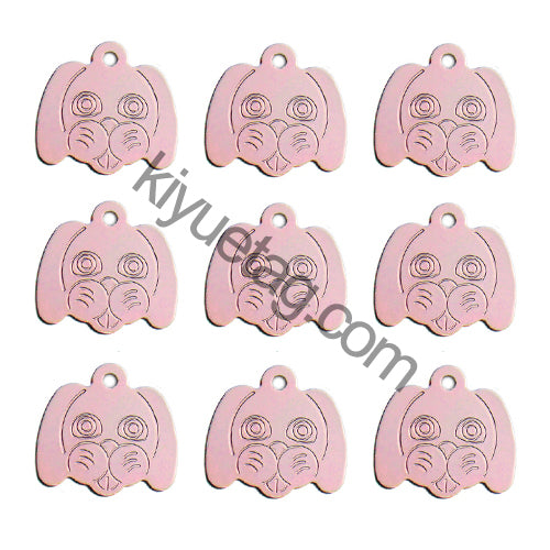100Pcs/Set Dog Head Dog ID Tags Aluminum Pendant