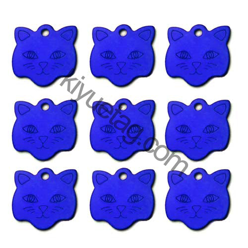 100Pcs/Set Cat Face Dog ID Tags Aluminum Pendant
