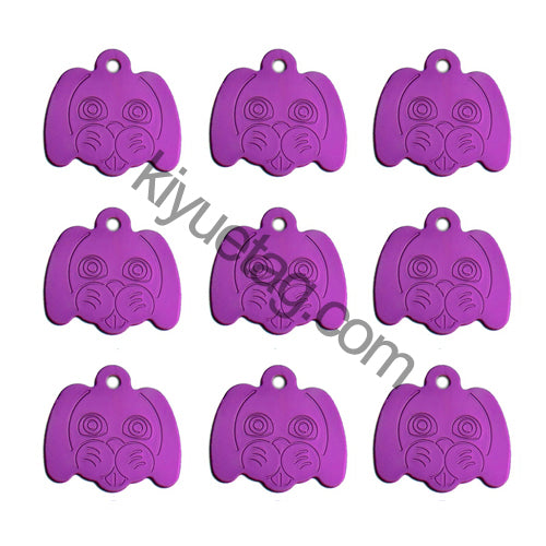 100Pcs/Set Dog Head Dog ID Tags Aluminum Pendant