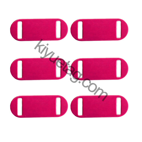 100Pcs/Set Oval Square Holes Dog ID Tags Aluminum Pendant