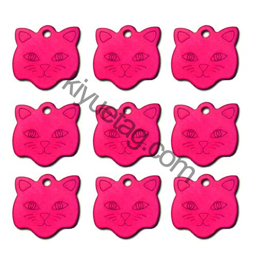 100Pcs/Set Cat Face Dog ID Tags Aluminum Pendant