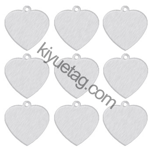 100Pcs/Set Heart Shape Dog ID Tags Aluminum Pendant