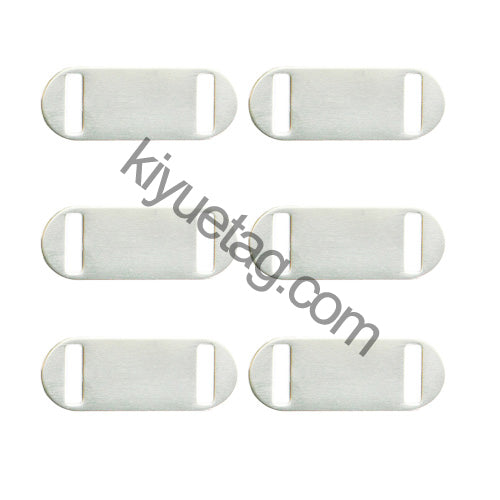 100Pcs/Set Oval Square Holes Dog ID Tags Aluminum Pendant