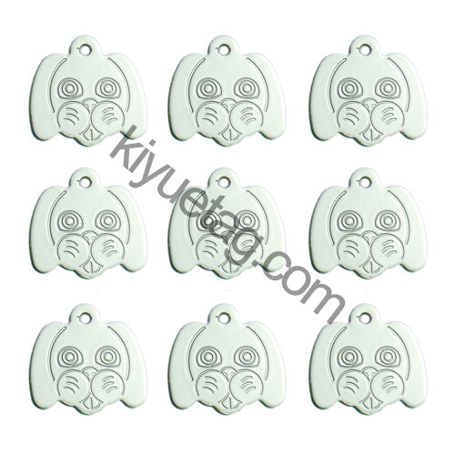 100Pcs/Set Dog Head Dog ID Tags Aluminum Pendant