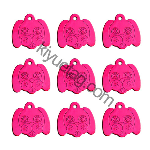 100Pcs/Set Dog Head Dog ID Tags Aluminum Pendant
