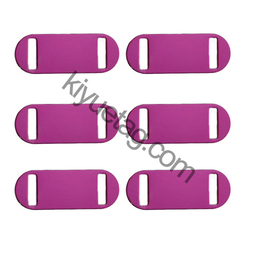100Pcs/Set Oval Square Holes Dog ID Tags Aluminum Pendant
