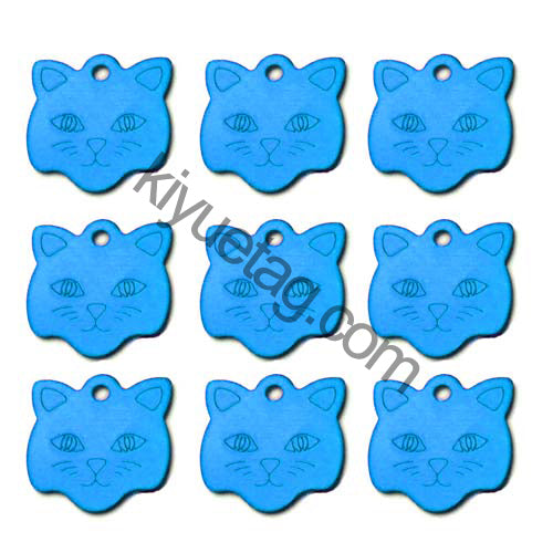 100Pcs/Set Cat Face Dog ID Tags Aluminum Pendant