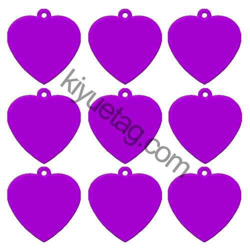 100Pcs/Set Heart Shape Dog ID Tags Aluminum Pendant