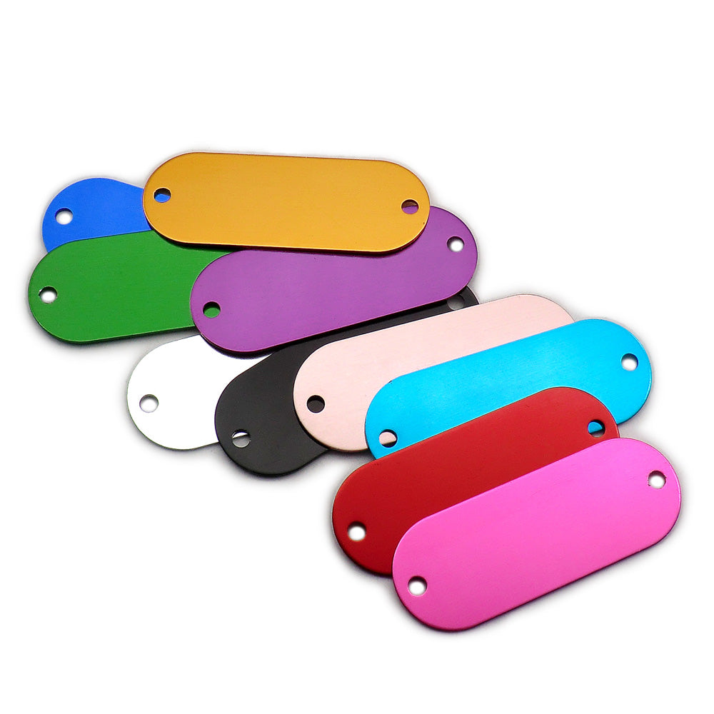 100Pcs/Set Elliptic Dog ID Tags Aluminum Pendant