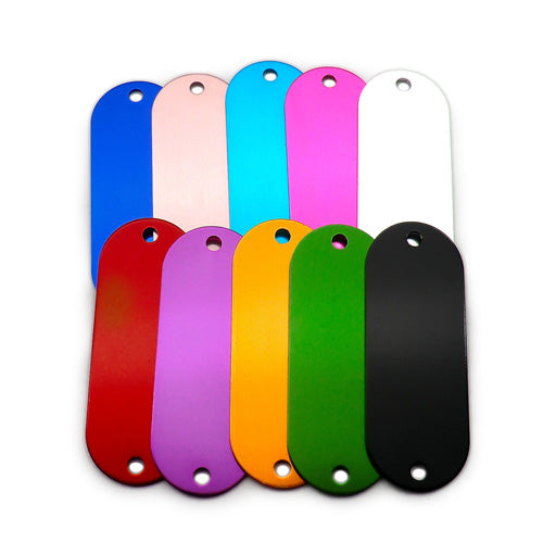 100Pcs/Set Elliptic Dog ID Tags Aluminum Pendant