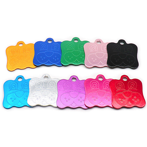 100Pcs/Set Dog Face Dog ID Tags Aluminum Pendant