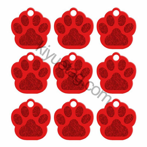 100Pcs/Set PAW Dog ID Tags Aluminum Pendant