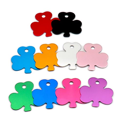 100Pcs/Set Clover Dog ID Tags Aluminum Pendant