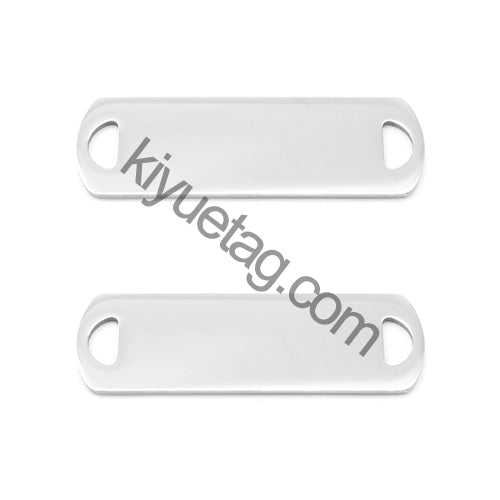 100Pcs Custom Accessories Pet Dog Stainless Steel Blank Tag Personalized Engravable Nameplate Rectangle Charm Pendant Necklace