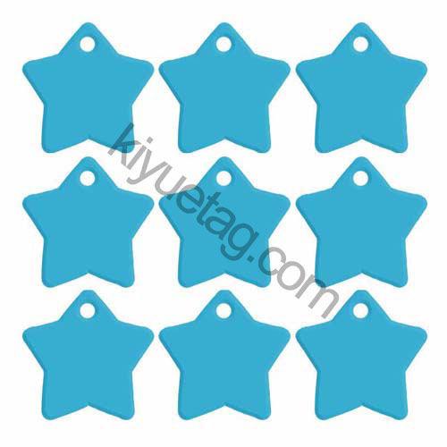100Pcs/Set Star Dog ID Tags Aluminum Pendant