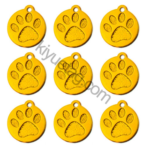 100Pcs/Set Round PAW Dog ID Tags Aluminum Pendant